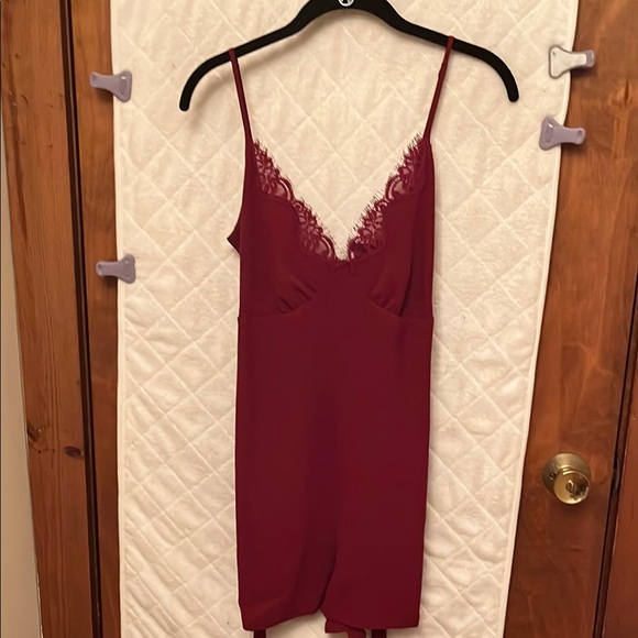 BCBG Maxazria Burgundy Jackie Romper - Picture 3 of 10